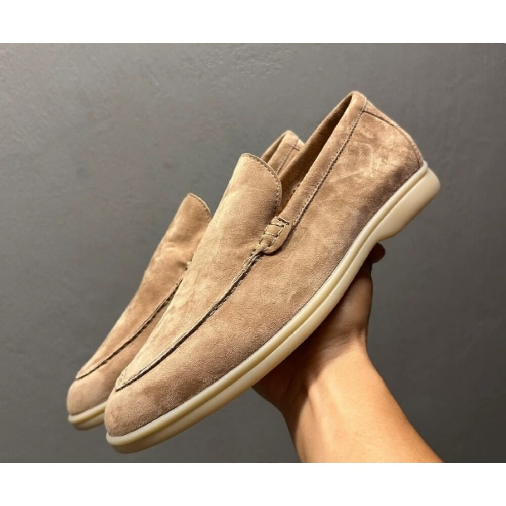Men'S Shoes Smart - Mocasines Casuales de Gamuza Beige de