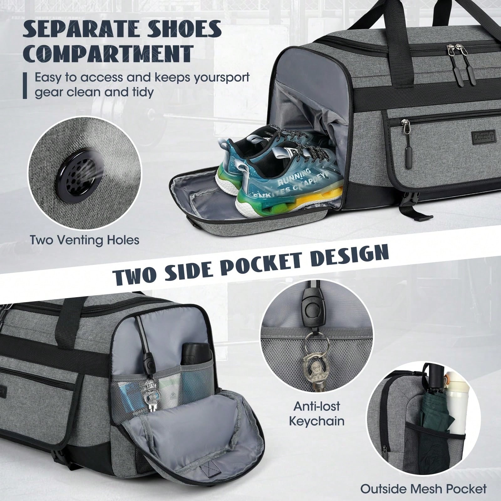 Bolsa de gimnasio deportiva de - Men'S Shoes Water Resistant reseña y precio